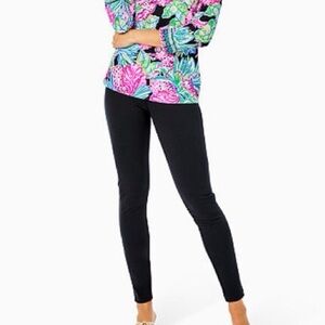 Lilly Pulitzer Black Leggings with Gold Logo